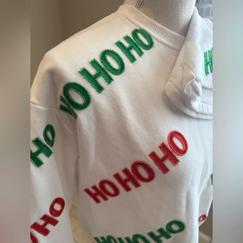 Set! QUEEN OF SPARKLES Kids White Holiday Ho Ho Ho Top & Shorts Set